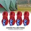4pcs Set Reflective Tent Wind Rope Camping String Guy Line with S Ring Buckle Hook(Red)