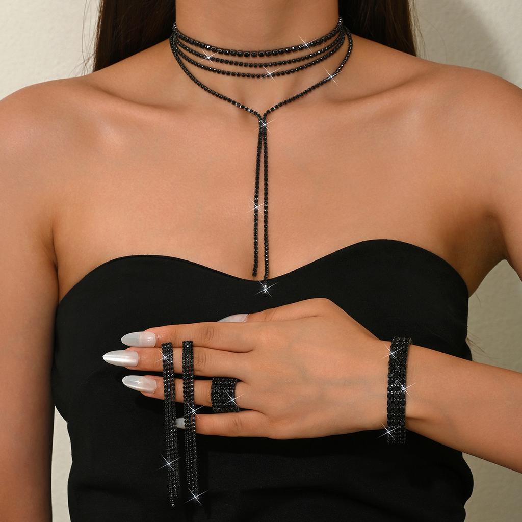 Simple Long Fringed Multi-Layer Necklace Bridal Wedding Y-Shaped Fashionable Women'S Necklace