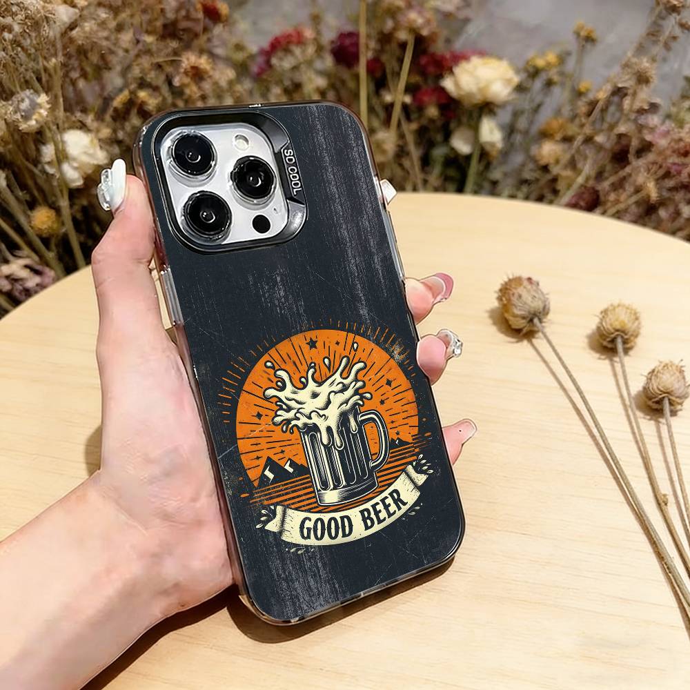 

Lnteresting Beer Printing Phone Case For iPhone 17,16,15,14,13,12,11 Plus,Pro Max,XS,Colorful Silver Phone case Funda Cover iPhone13Pro