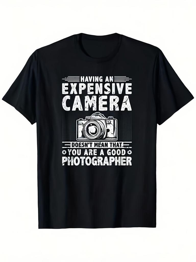 Men's & Women's 100% Cotton Photography Camera T-Shirt - 180g Heavyweight Retr