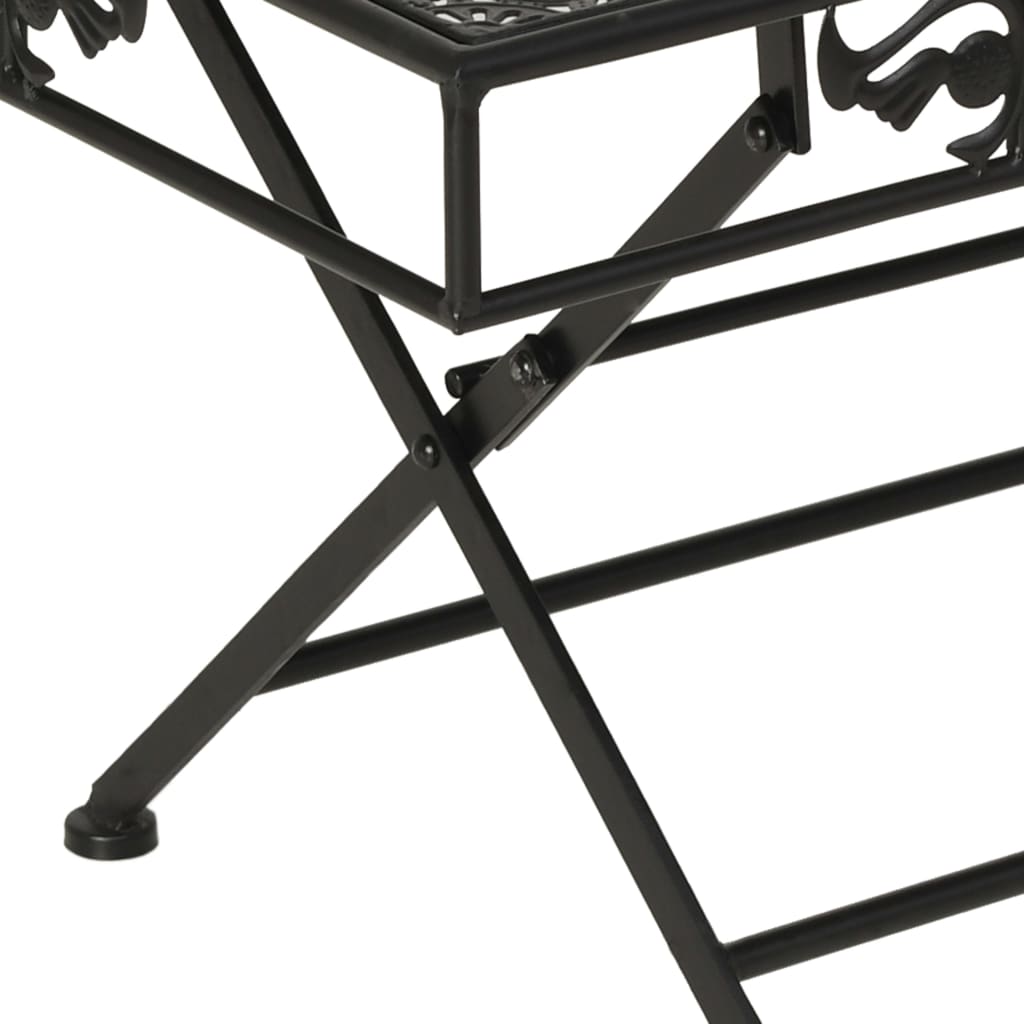 Folding Coffee Table Vintage Style Metal 100x50x45 cm Black