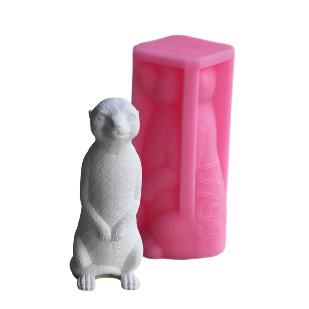 Flexuble Silicone Candle Mold 3D Meerkats Figurines Home Decoration Mould Creative Handmade Projects Accessories