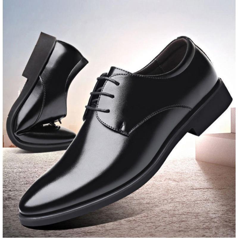 Men's Genuine Cow Leather Lace-up Casual Shoes, Non-slip, Comfortable & Lightweight, Versatile Leather Footwear