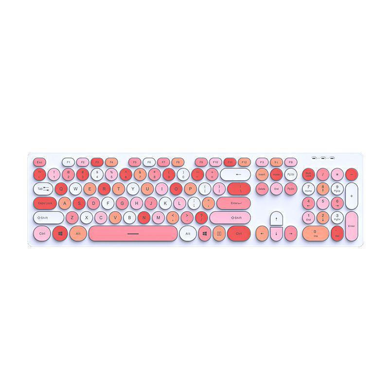 Silent Wired Chocolate Keyboard & Mouse Set for Laptops - Membrane Keys, Punk Style, Office Use