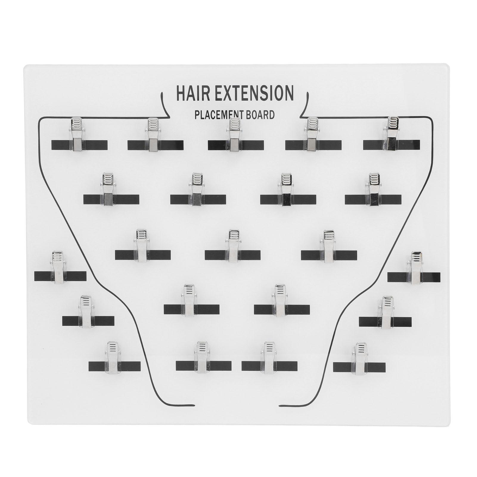 Kaisai Unisex White Wig Extension Holder Board Acrylic 22 Stainless Steel Clips Hair Extension Display Board