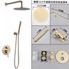 Brushed Gold  Bathroom Shower Faucet In Wall Bath and Shower Faucet Set Black Bathroom Shower Mixer Bath and Rainfall Shower
