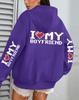 I Love My Boyfriend Women's Casual Fleece Hoodie