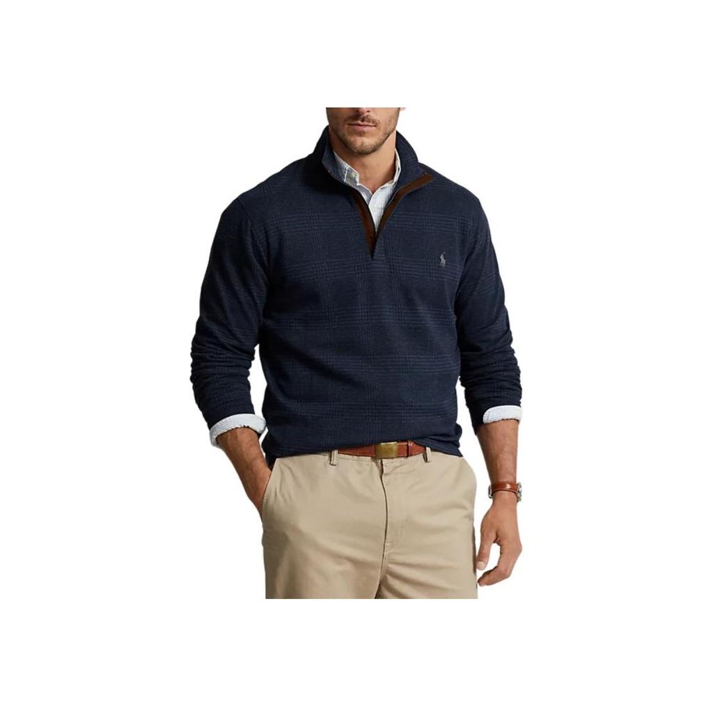Polo Ralph Lauren Solid Color Half-Zip Pony Embroidered Long Sleeve Knit Sweater Men sweater Blue 710916638-002