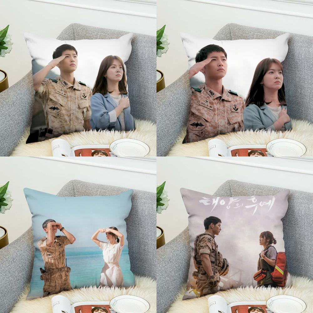 DDescendants Of The Sun Pillow Case For Car Sofa Decorative Home Doublesided Print Plush Square Throw Pillow Cushion Cover