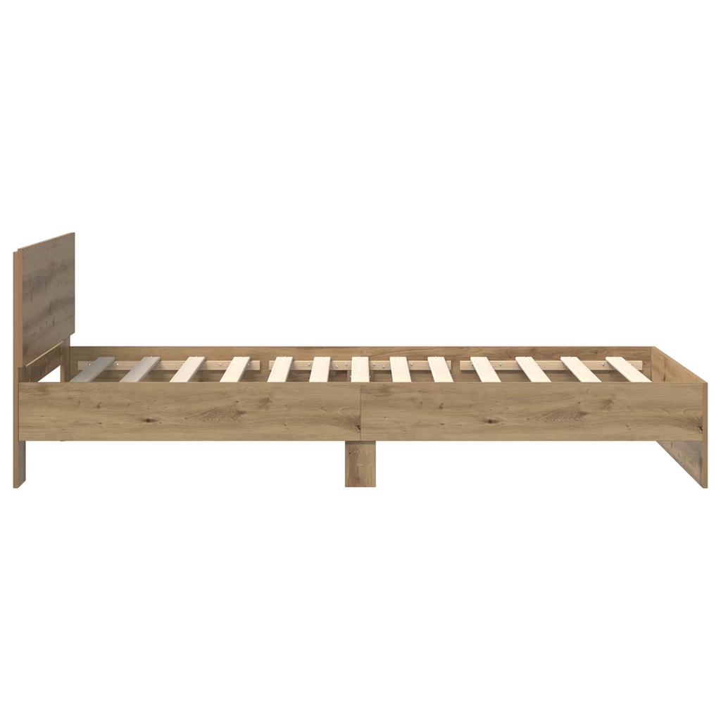 LED Bed Frame with Oak Artisan Finish 80 x 200 cm