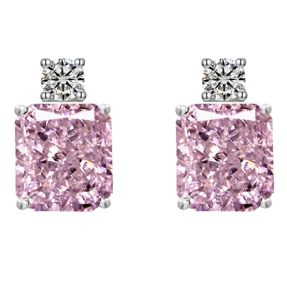 Gica Gema 925 Sterling Silver 9*10mm Zircon Stud Earrings Unique Design Romantic Fine Jewelry Wedding Party Gifts