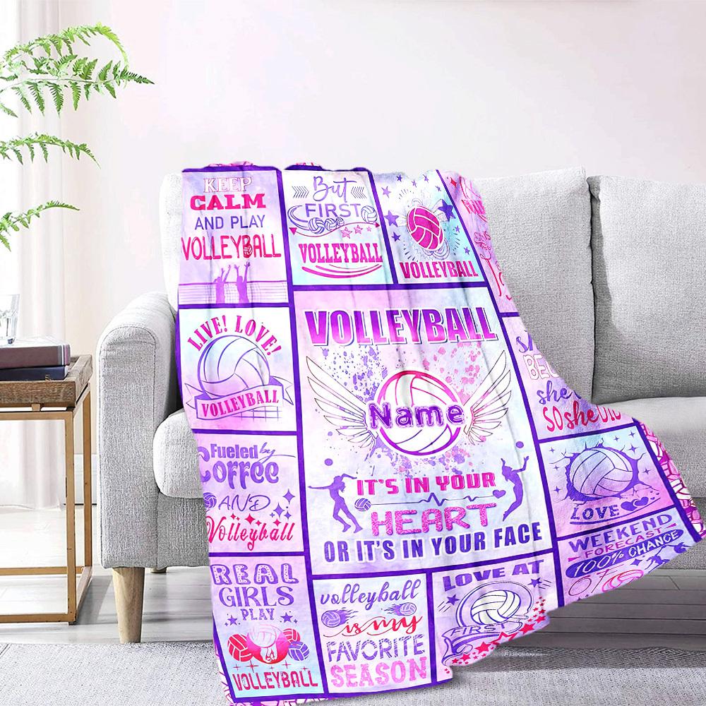 Volleyball Passion Quotes And Motivation Cozy Customizable Blanket Text Comfortable Texture Versatile For Sofa Couch Office Bed Picnics Four Seasons