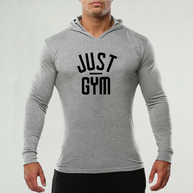 Muscleguys Autumn Hooded Sweater Men's   New Trendy Brand Printing T-shirt Slim Jacket Spring and Autumn Thin Bottoming Shirt