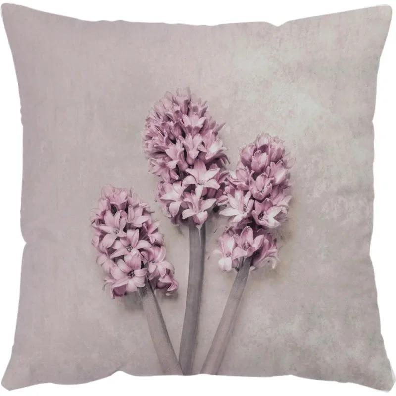 

Office Sofa Car Cushion Cover Rose Flower Print Luxury Home Decor Pillowcase 16x16Inch