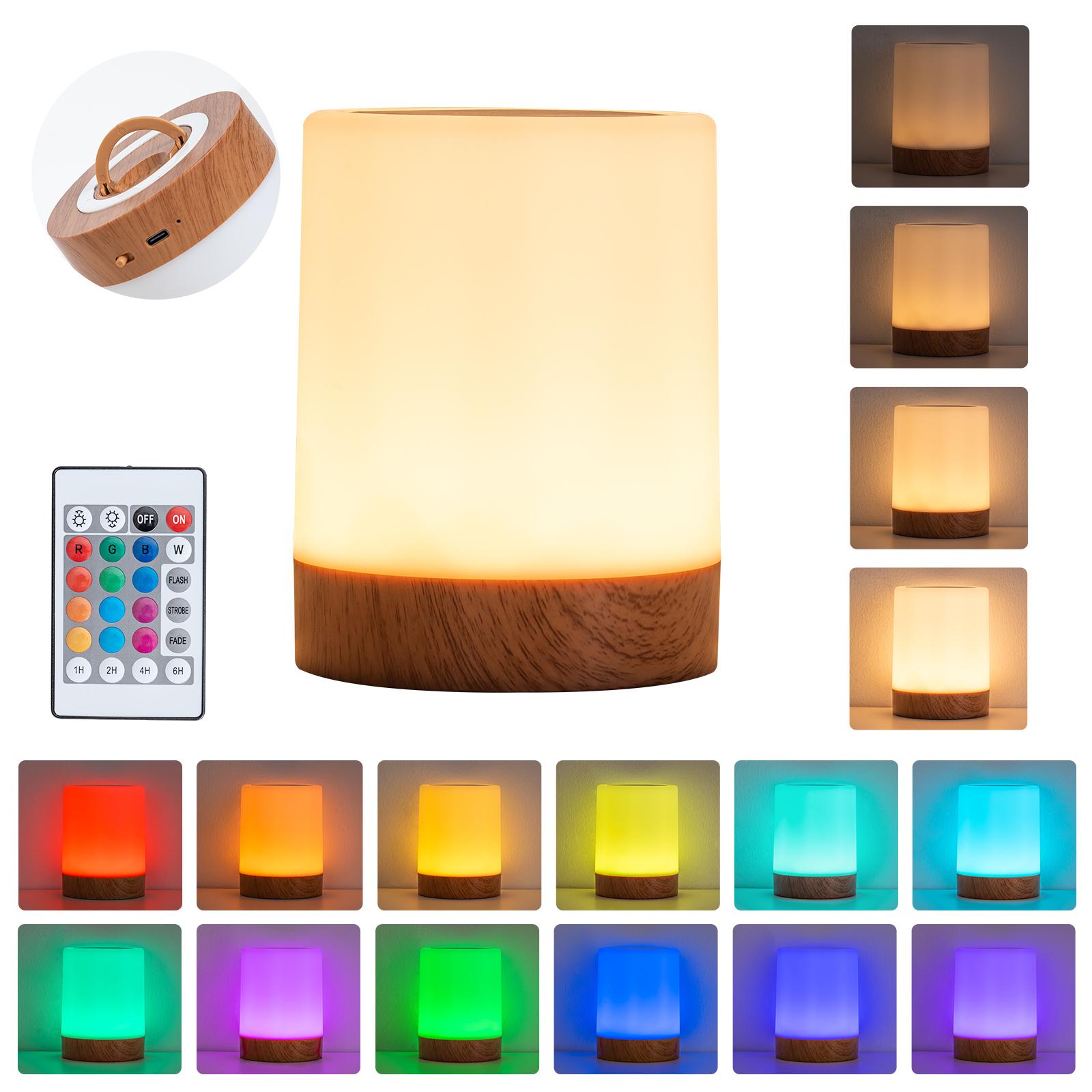

Перезаряжаемая 16 цветов умная сенсорная прикроватная лампа RGB USB ночник настольная лампа украшение для спальни подарок свет для обеденного стола