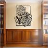 1pc Large Black Iron Laser Cut Monstera Leaf Wall Art Decor, Heavy Duty Metal for Living Room Bedroom, Modern Minimalist Housewarming Gift