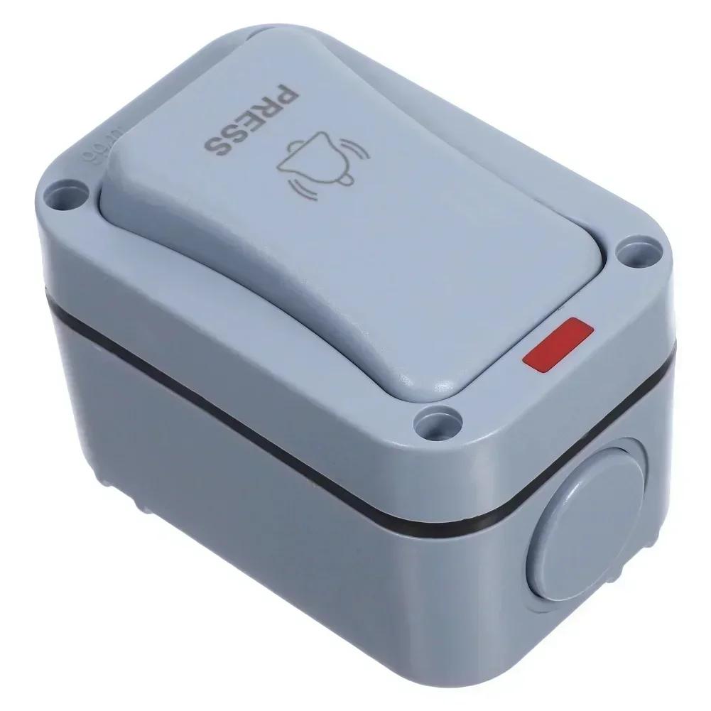 Weatherproof Doorbell Switch For Outdoor Use With Mounted Installation Dustproof Sealed Design And LED Indicator Light