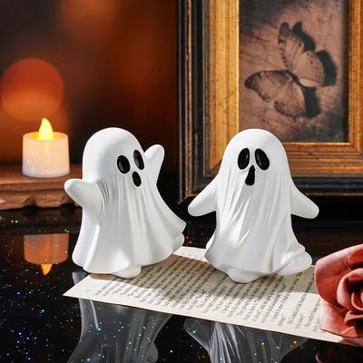 Halloween Horror White Ghost Resin Ornament Decorative Mold Holiday Party Decorative Crafts Ornament
