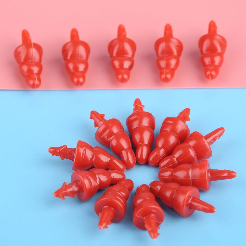 50pcs16/22mm Snowman Red Nose Craft DIY Doll nose Plastic Santa Claus Nose for Sewing Crafting Doll Puppet Stuffed Plush Animals