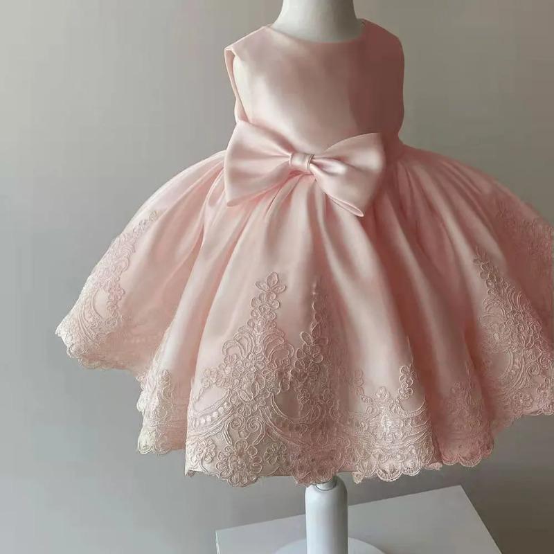 Elegant Dresses Girls Christmas Solid Lace Girl Party Dress Princess Birthday Wedding Costume Clothes