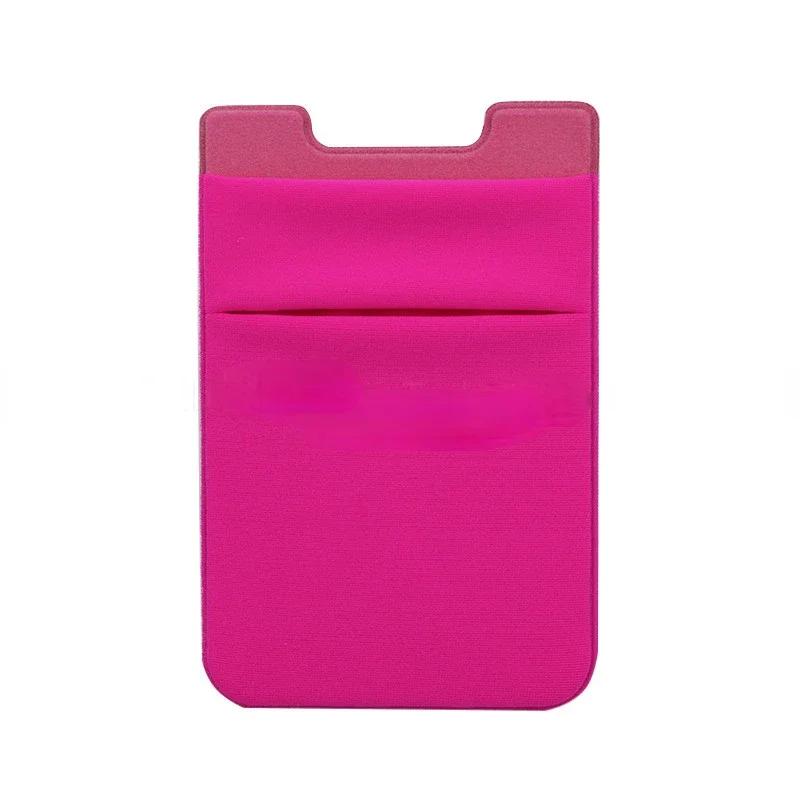 1pcs Thin Women Men Cell Phone ID Credit Card Holder Silicone Case Pouch Back Sticker Slim Wallet Case Card Holder