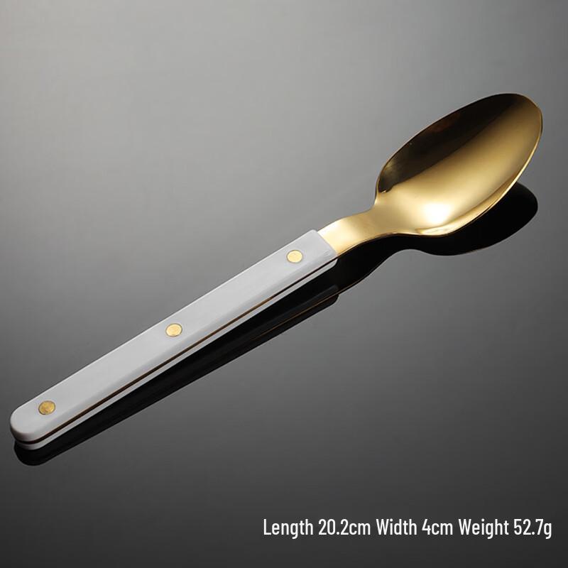 Qianxing 410 Stainless Steel Gold Plated French Dinner Spoon Set
