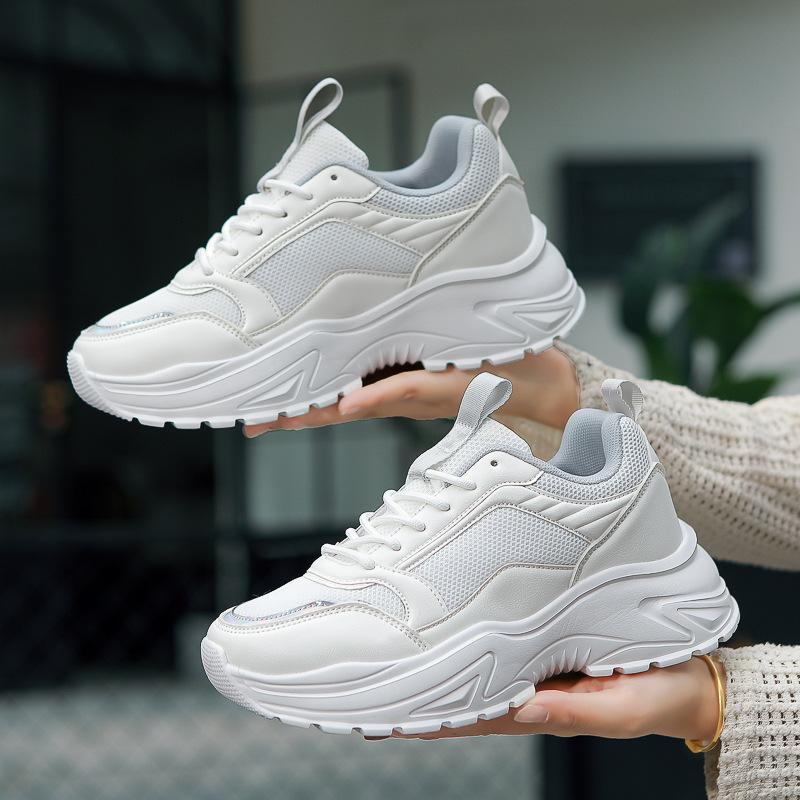 Spring new thick-soled heightened versatile breathable dad shoes casual sports shoes large-size women's shoes
