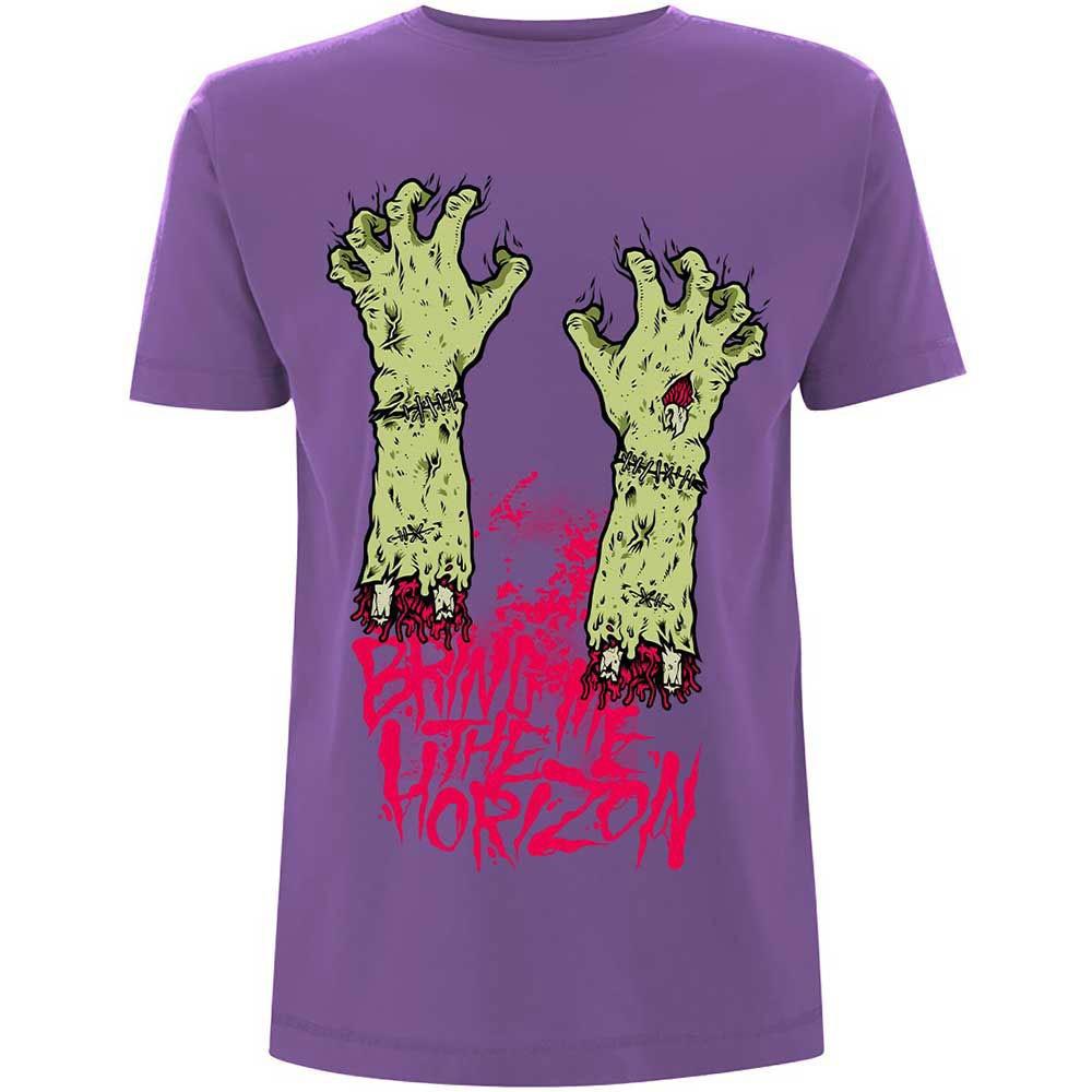 Men s Bring Me The Horizon Zombie Hands T-shirt Medium Purple 4XL