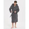 Plus Size Winter Warm Jacquard Coral Fleece Couple Hooded Twisted Bathrobe Loungewear