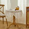 Runder Tischdecke aus floraler Spitze, Kaffeetischabdeckung aus Spitzengewebe mit muschelförmigem Rand für Hochzeit, Nachmittagstee-Party, Eingangsbereich-Dekoration