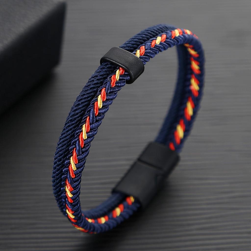 Noter Grade A Ethnic Fabric String Bracelet For Men Double Layer Various Colors Available Sports Sweat Absorbent Braslet Bangle Hombre