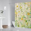 Nordic Style Flower Shower Curtain - Watercolor Hand-Painted Leaf Design, Waterproof, Interior Bath Decor, Toilet Partition"
