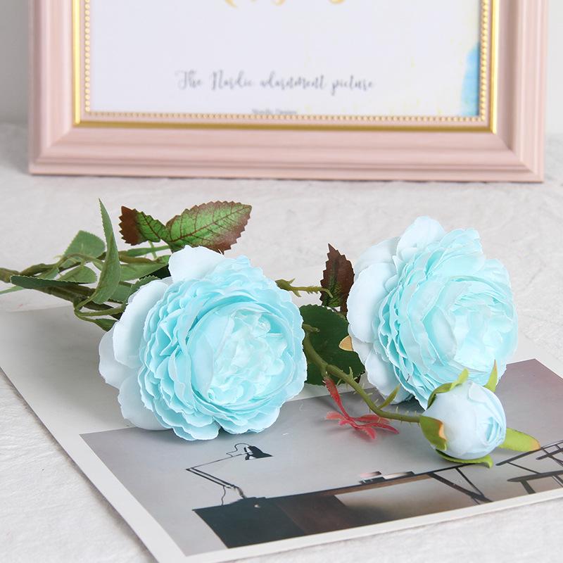 European 3-Head Peony Artificial Flower, Western Rose Design for Home & Wedding Decoration (MW51010)