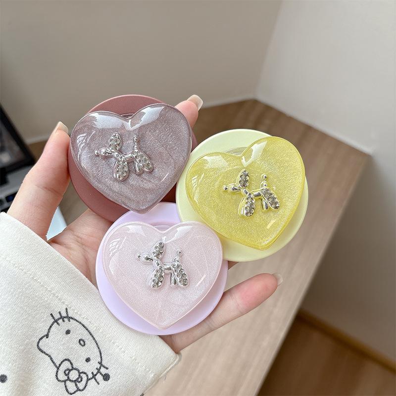 Glitter Heart Airbag Mobile Phone Holder with Magnetic Suction