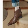 French Retro Pointed Heel Short Boots Women's New and Naked Versatile Fashion Boots