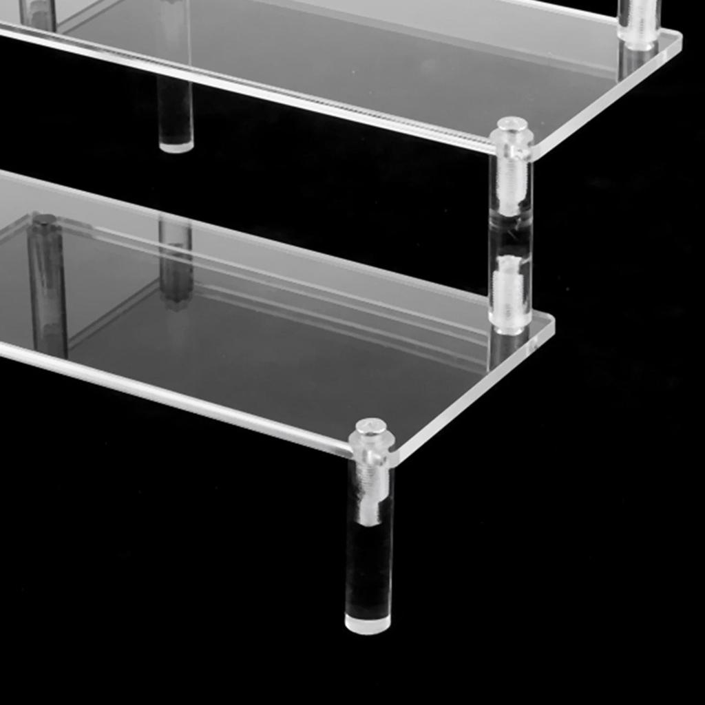 Clear Ladder Tier Acrylic Rack Figure Desktop Display Stand Holder