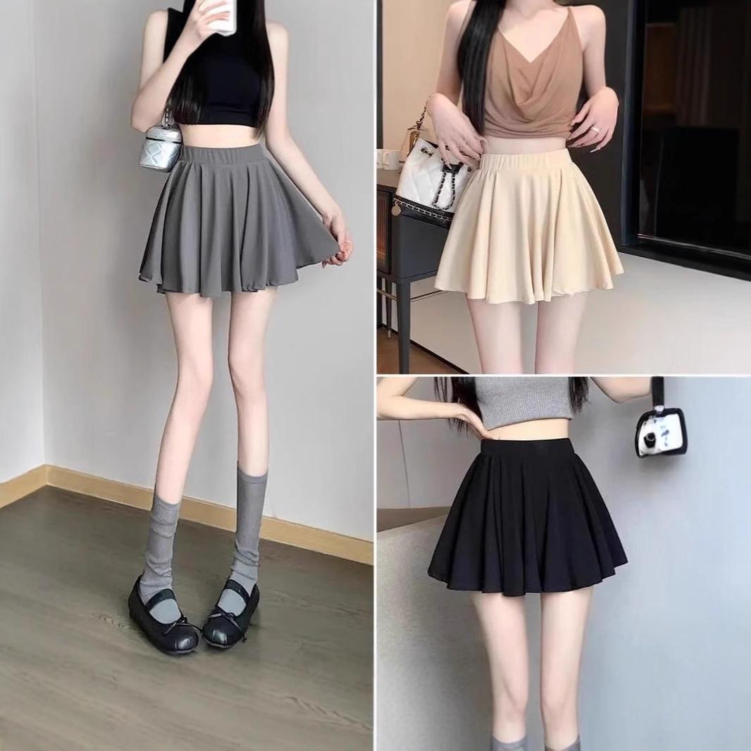 

2025 Women s French A-line High Waist Mini Skirt - Sexy, Small Size, Summer Midi Umbrella Design S