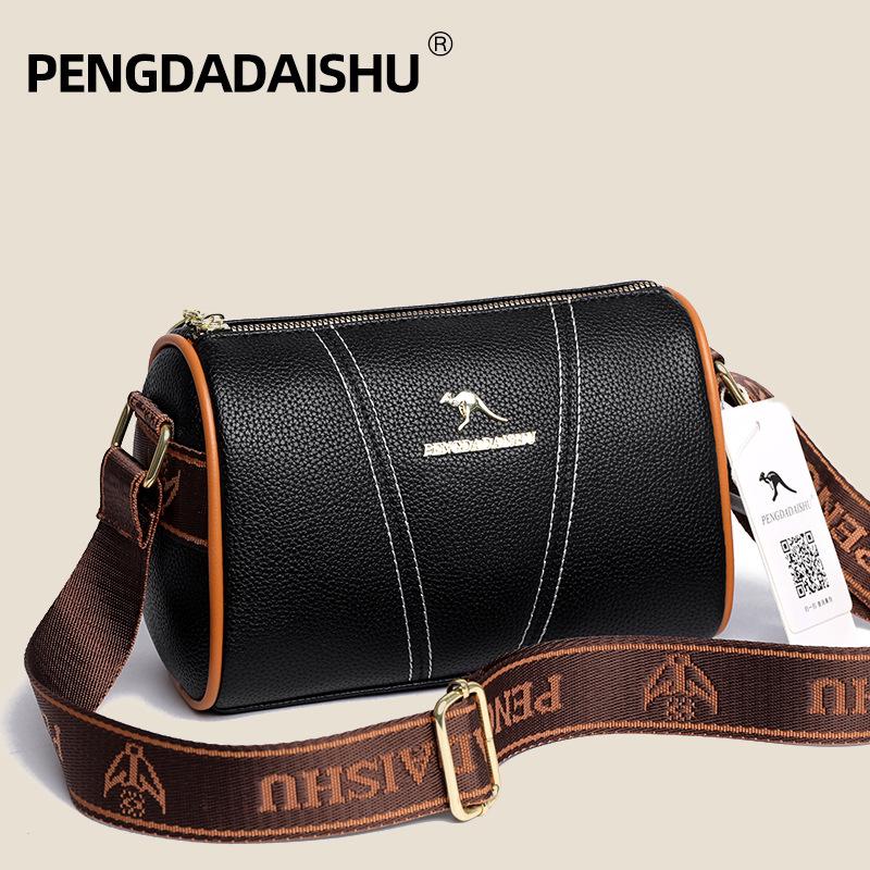 

Трендовая женская круглая сумка через плечо на одном плече - Универсальный, стильный, высококачественный дизайн для всех сезонов. 22*12*15 cm чёрный