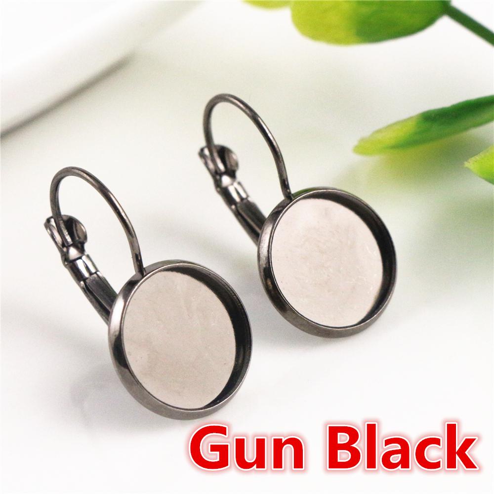 8-20mm 10pcs Classic Colors Plated French Lever Back Earrings Base,Fit 8-20mm Glass cabochons Earring Blank Supplies for Jewelry