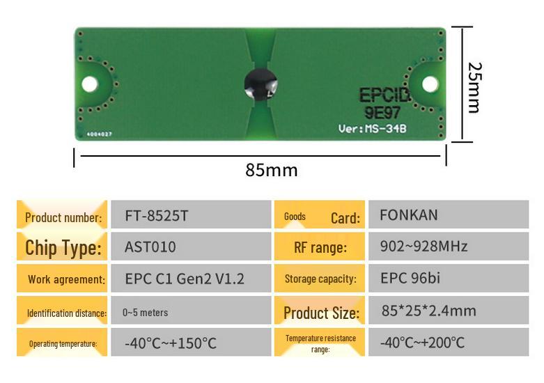 Ultra-High Frequency RFID Temperature Reader & Writer - Non-Contact 915M RF Smart Power Temperature Monitor