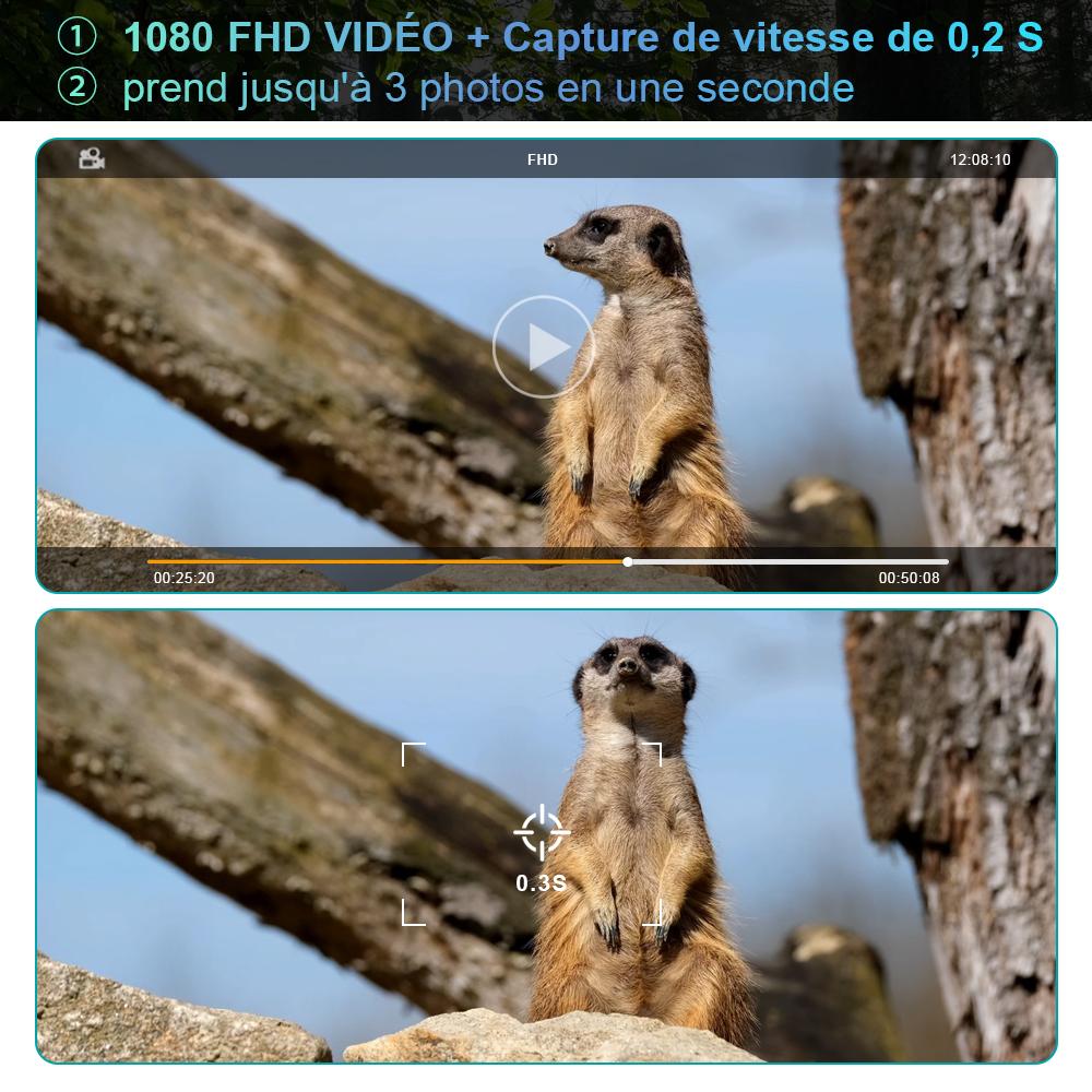 Mini Hunting Camera 4K 16MP with 2" TFT Screen IBEAFILLY , Night Vision, 940nm IR LED