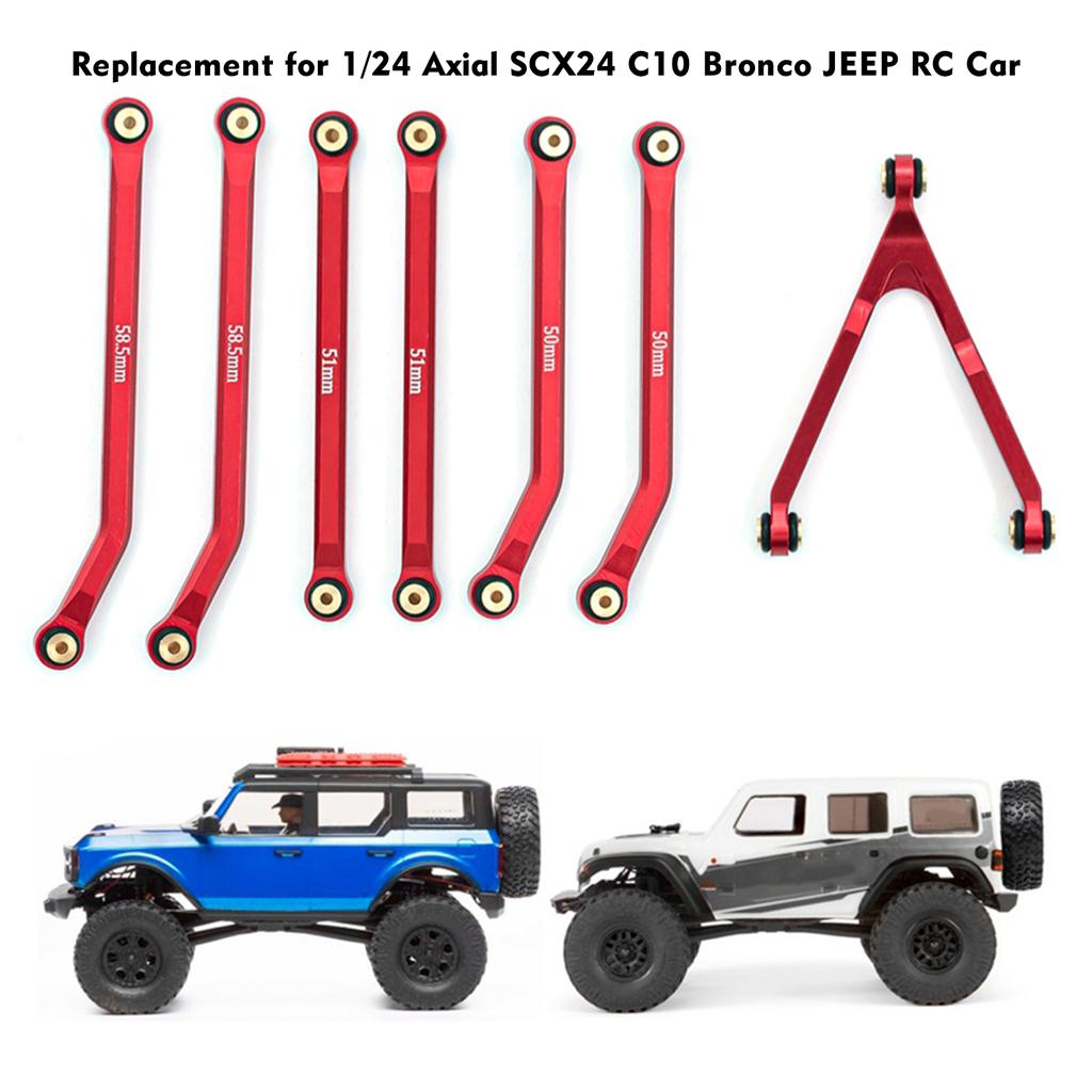 RC Car High Clearance Chassis Links Sets Aluminum Alloy Rod Replacement for 1 24 Axial SCX24 C10 Bronco JEEP RC Car