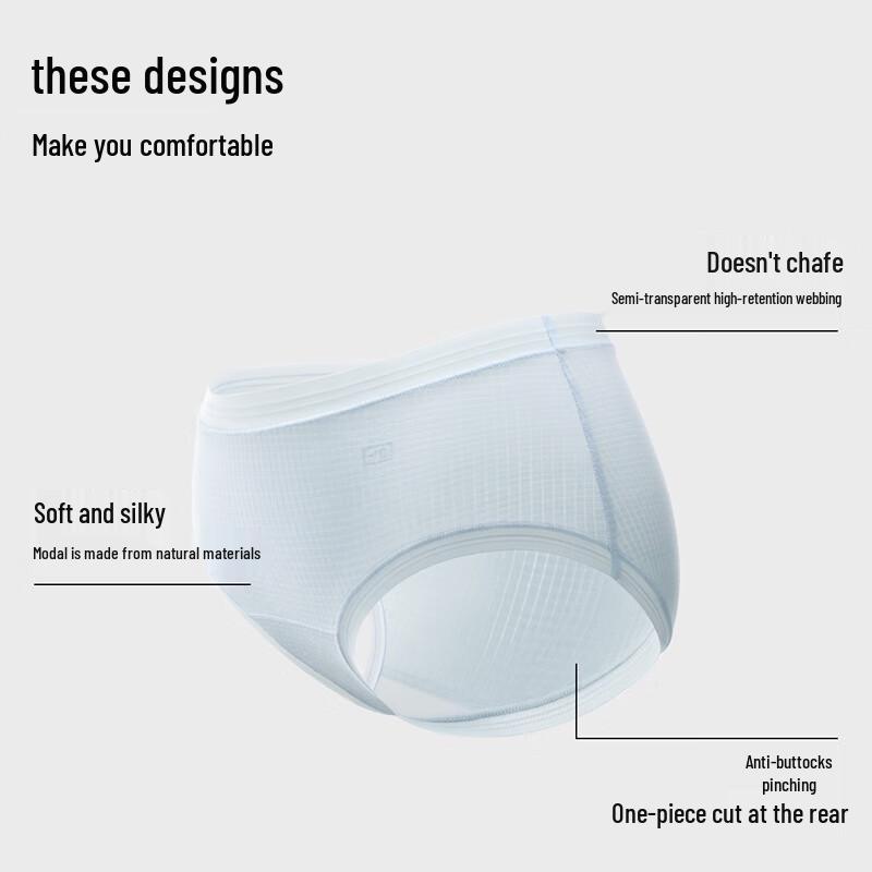 Bananain Coolskin 501Cool Women's Modal Ice Silk Briefs 3-Pack