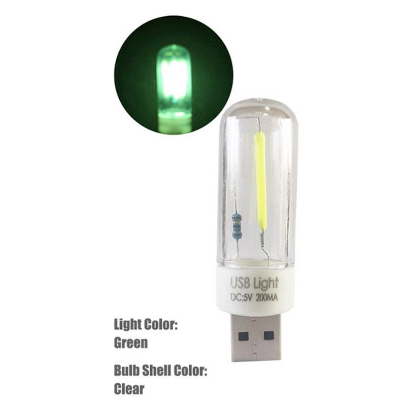 Multicolored Portable USB LED Light Bulbs T18 5V Mini Filament Night Lamp Warm Cool White Reading Lighting Eye Protection Lamps