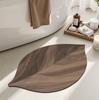 Retro Diatom Mud Bath Mat Quick Drying Anti Slip Super Absorbent Wood Grain Leaf Design for Bathroom Toilet Shower Floor Mat