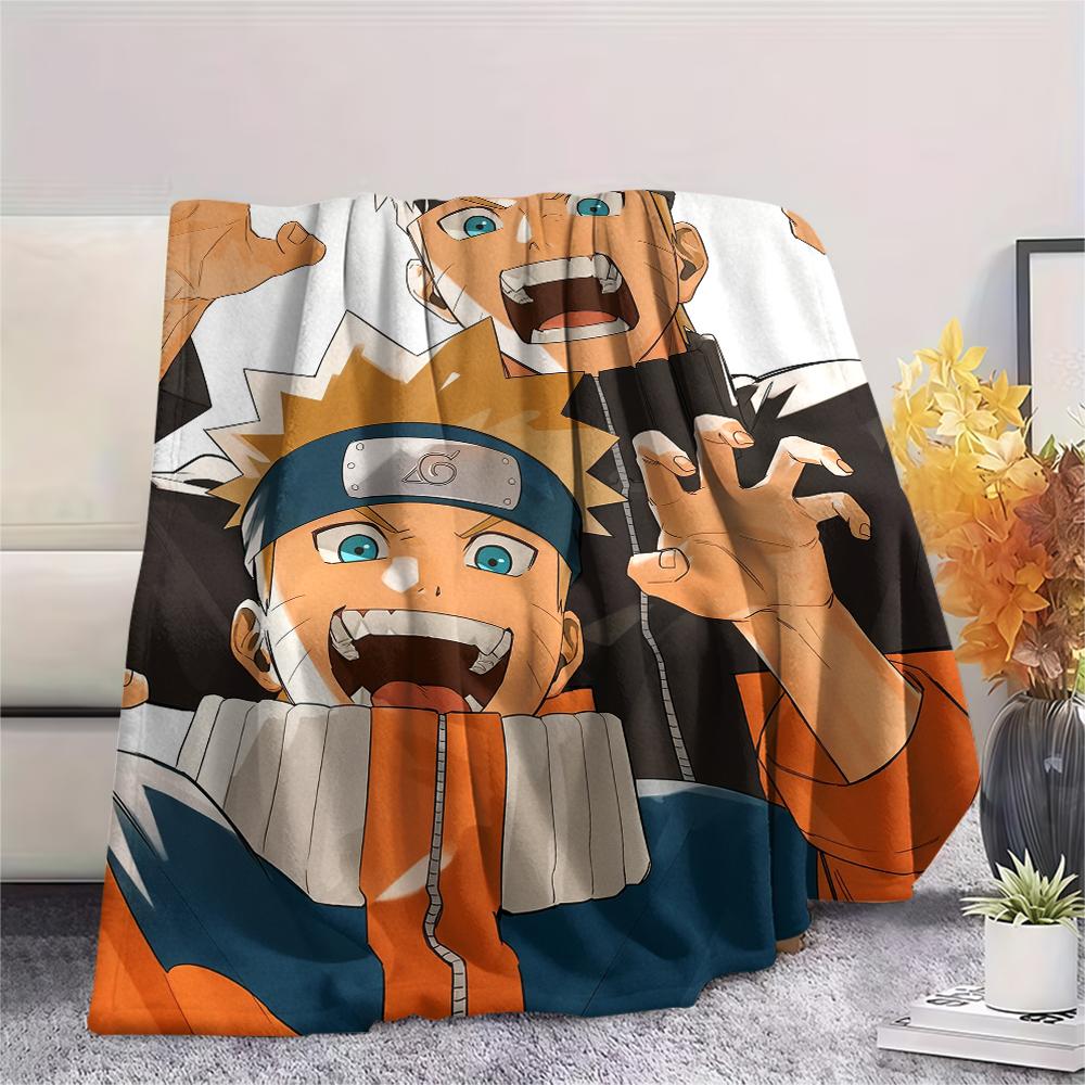 Naruto Uzumaki Pattern Flannel Blanket, High Quality Comfortable for All Seasons, Home Decor, Warmth and Comfort, Perfect for Gifts.