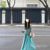 French hollow suspender dress women's summer seaside vacation wind beach skirt pleated lazy relaxation long skirt