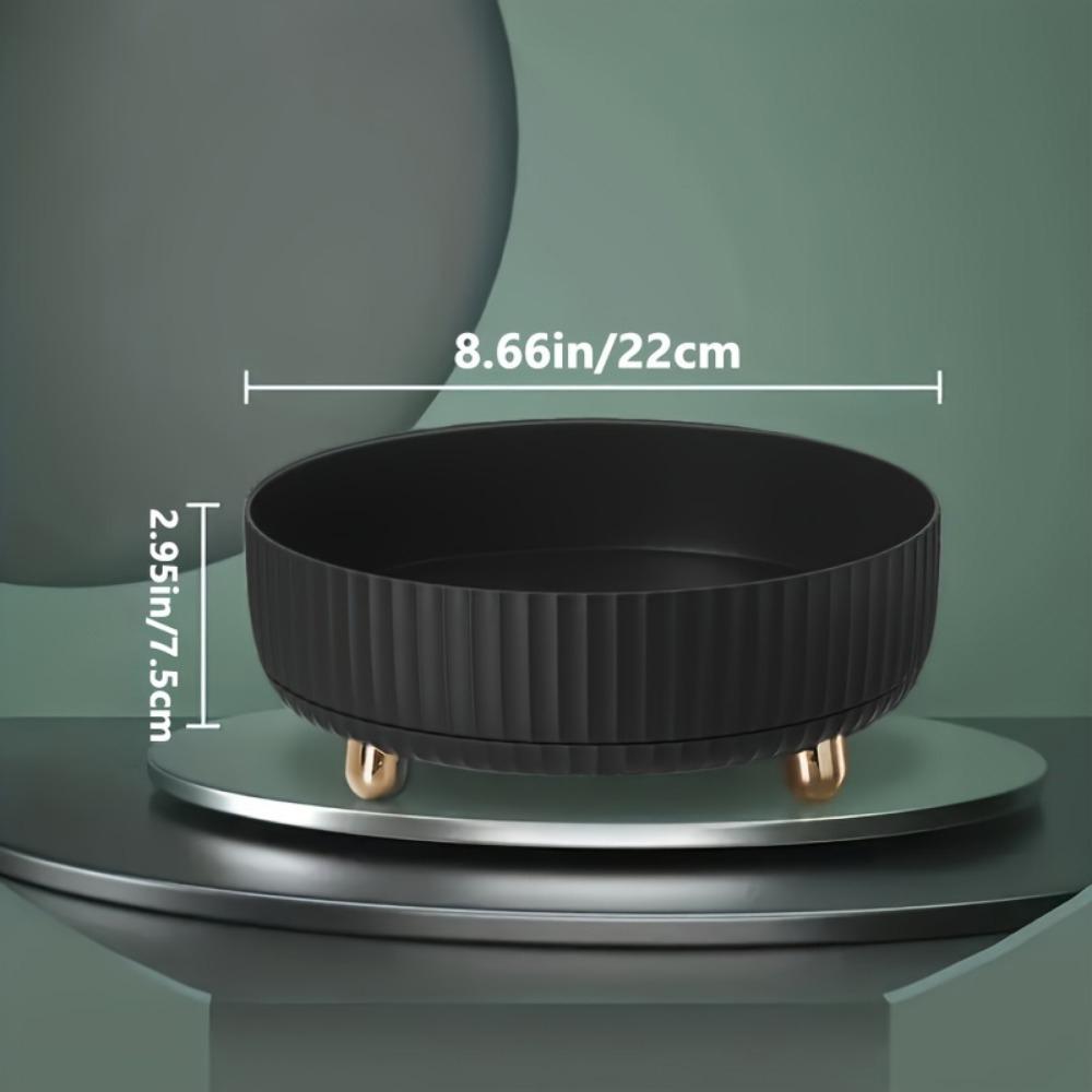 1pc 360° Rotating Makeup Perfume Organizer, 1pc Large Capacity Vanity Storage Tray, Multifunctional Cosmetic Organizer Round Hol