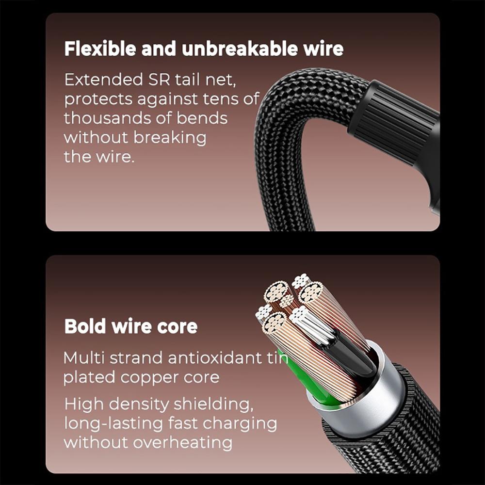 Dual Type C PD 120W USB C to C Fast Charging Cable Data Cord type-C Quick Charging for MacBook iPad iPhone 17 16 Samsung Xiaomi