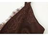 European & American Women's Sexy V-Neck Slimming Lace Camisole Short Dress